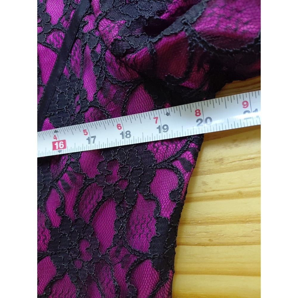 JS Collections Blazer Y2k Womens 12 Pink With Black Floral Lace Jacket - Picture 4 of 11